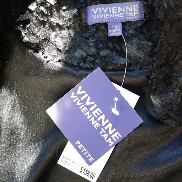 Black Faux Feather Sleeveless Bolero - Picture 6 of 6